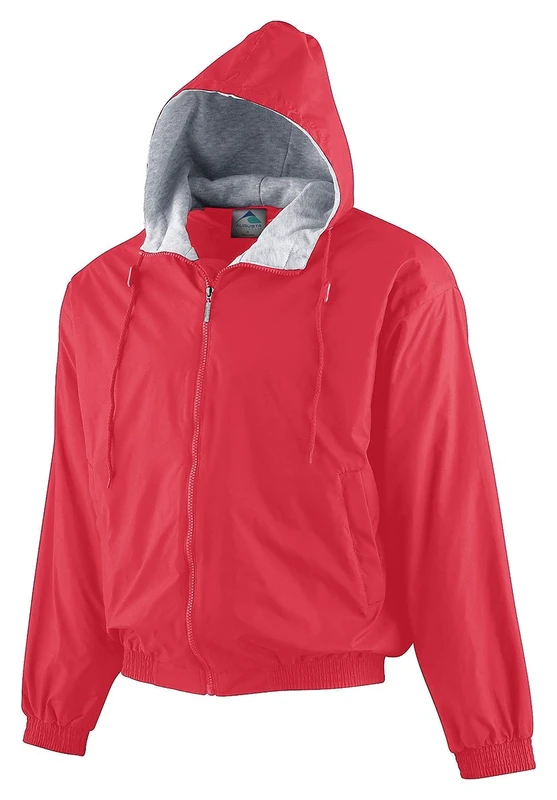 Augusta Sportswear Men's Hooded Taffeta Jacket/Fleece Lined, Red, XXL - Image 1