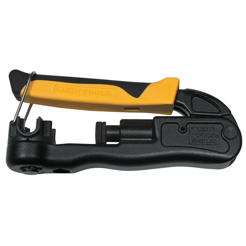 Compression Crimper, Wire Crimper and Coaxial Crimper for Indoor and Outdoor Cabling Klein Tools VDV211-063, Yellow
