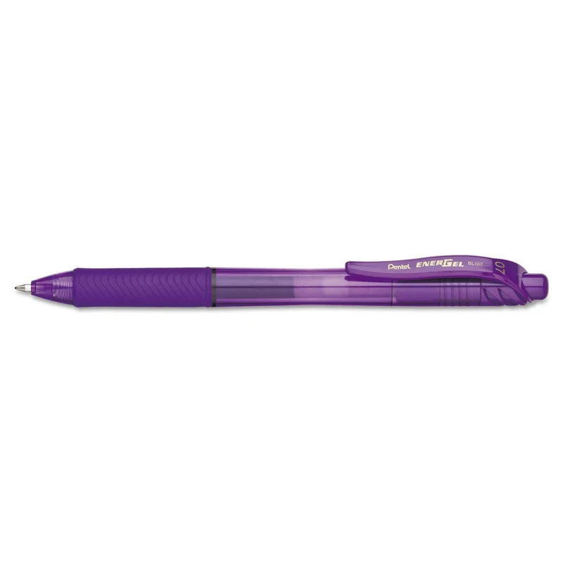 Pentel BL107 EnerGel X Retractable Rollerball, 0.7mm Tip, Violet Ink (One Pen)