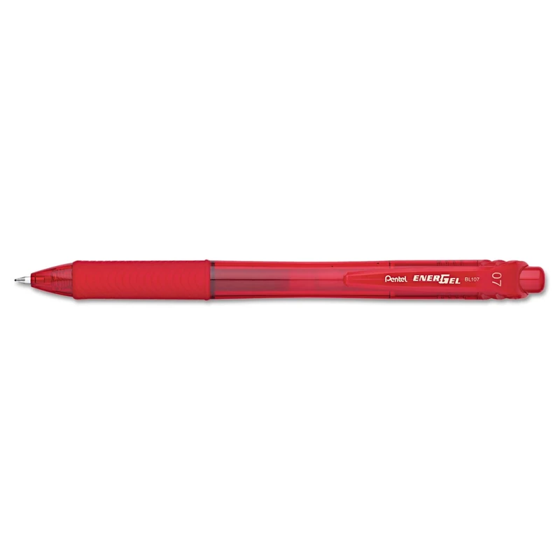 Pentel BL107-B EnerGel-X Liquid Gel Retractable Ballpoint Pen, 0.7mm Tip, Red