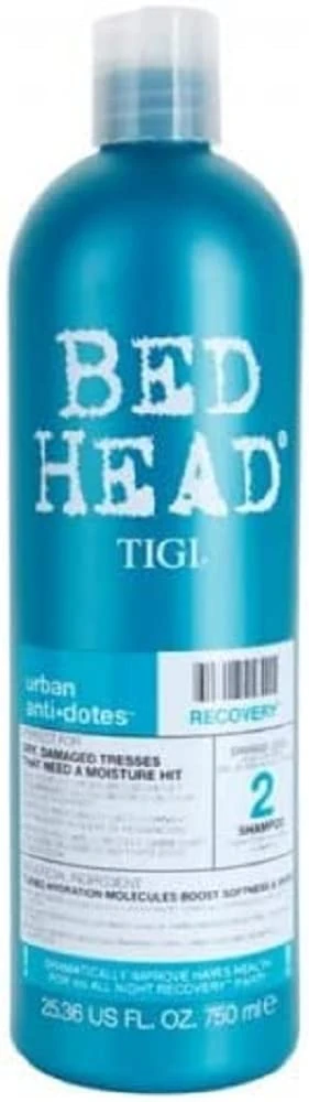 Bed Head by TIGI 750ml Recovery Shampoo - XXL Salon Professional Deep Moisturising Shampoo for Dry Damaged Hair, Cleansing Wash to Repair and Hydrate, Sulphate Free Hair Care for Men and Women
