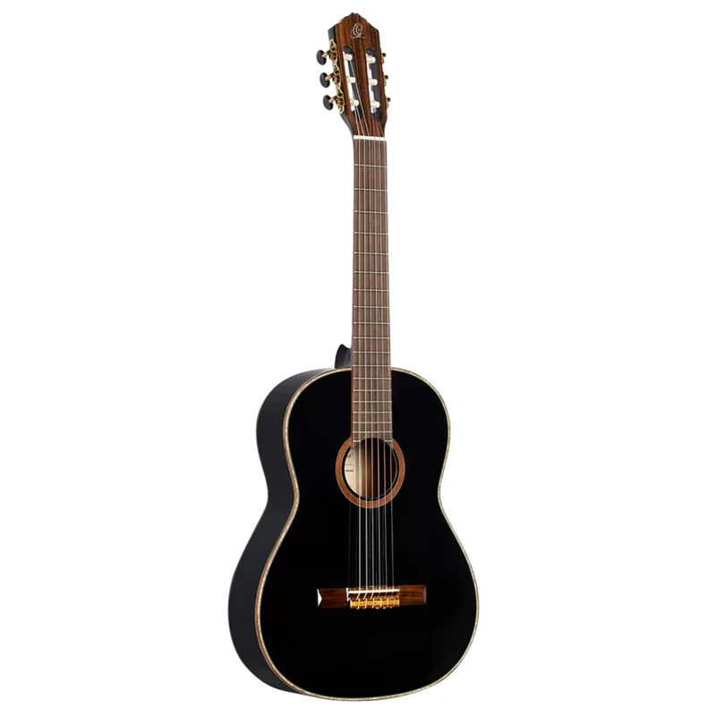 Ortega Guitars 4/4 Classical Guitar – Family Series – Including Gig Bag – Spruce, Mahogany, Black (R221BK)