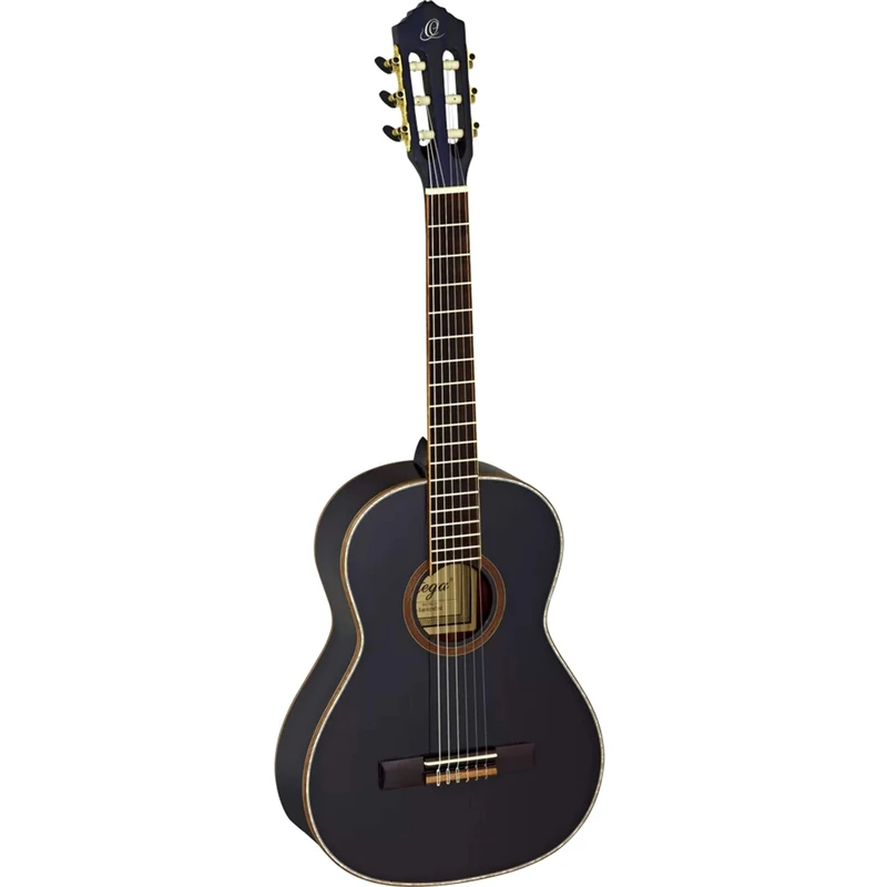 Ortega Guitars 3/4 Classical Guitar – Family Series – Including Gig Bag – Spruce, Mahogany, Black (R221BK-3/4)