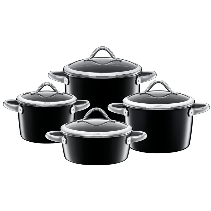 Silit "Vitaliano Nero Cookware Set, Black, 4-Piece
