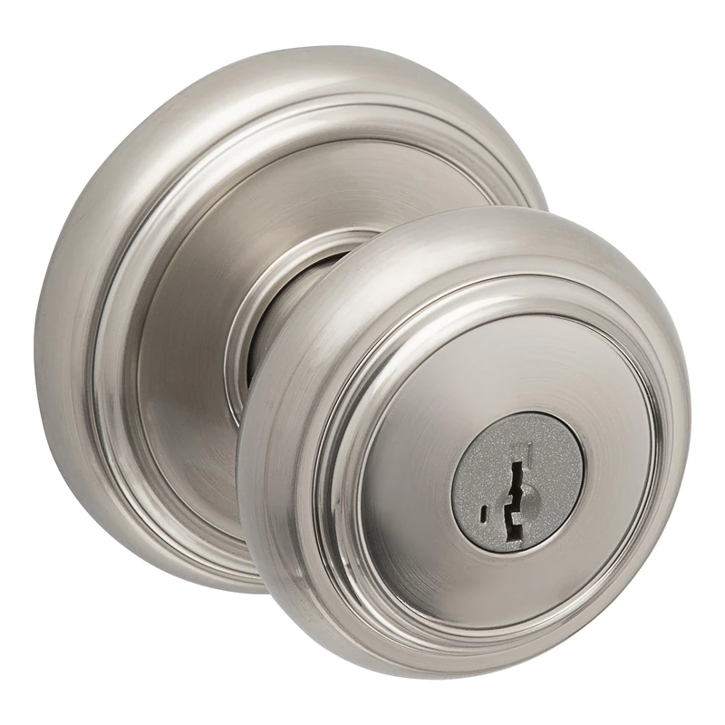 Baldwin Prestige Alcott Entry Knob featuring SmartKey in Satin Nickel