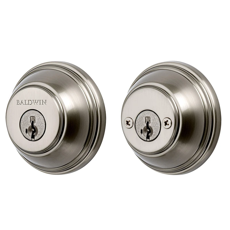 Baldwin 385 RDB 15 SMT CP RCAL 385 Double Cylinder Round Deadbolt Featuring SmartKey, Satin Nickel by Baldwin