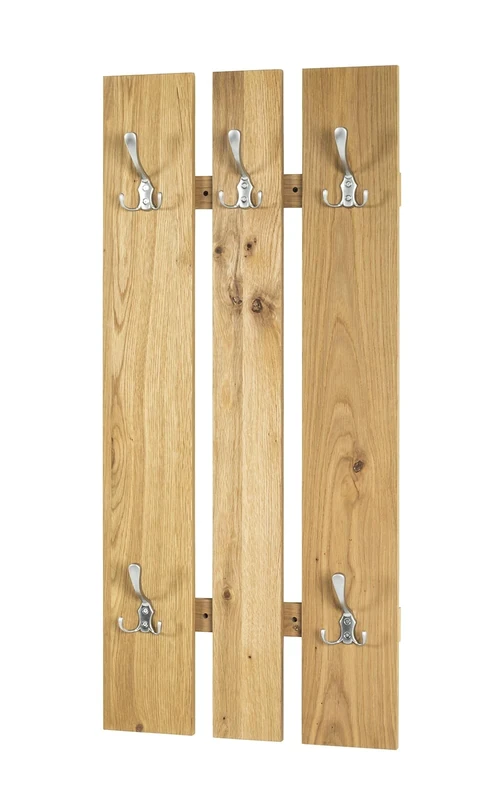 HAKU Möbel Wardrobe Stainless Steel Look, Oak, Genuine Wood Veneer, Mdf, Metal - Size: W 45 cm X H 100 cm X D 9 cm, Style: Modern