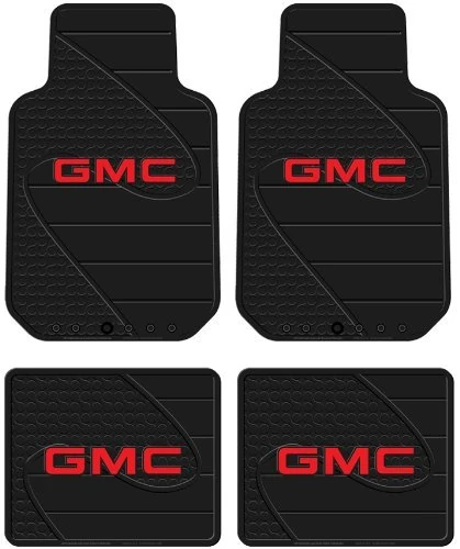 Front & Rear Seat Car Truck SUV Rubber Floor Mats - GMC Logo by Plasticolor