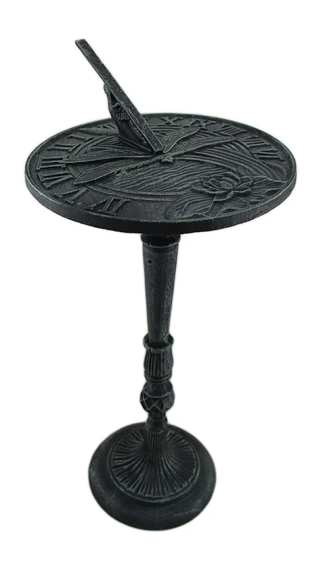 UD Verdigris Finished Cast Iron Dragonfly Sundial with Pedestal