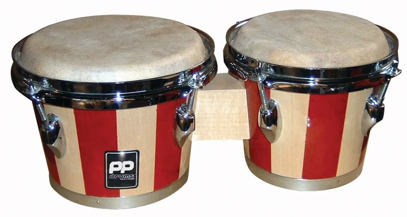 HERALD PP5002 P.P Two Tone Wood Bongos Chrome Hardware