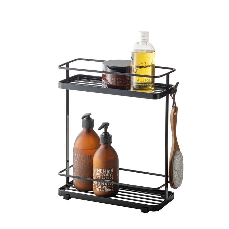 Yamazaki 6791 TOWER Dispenser Rack, Black, Steel, Minimalist, 28 x 12 x 33,5 cm