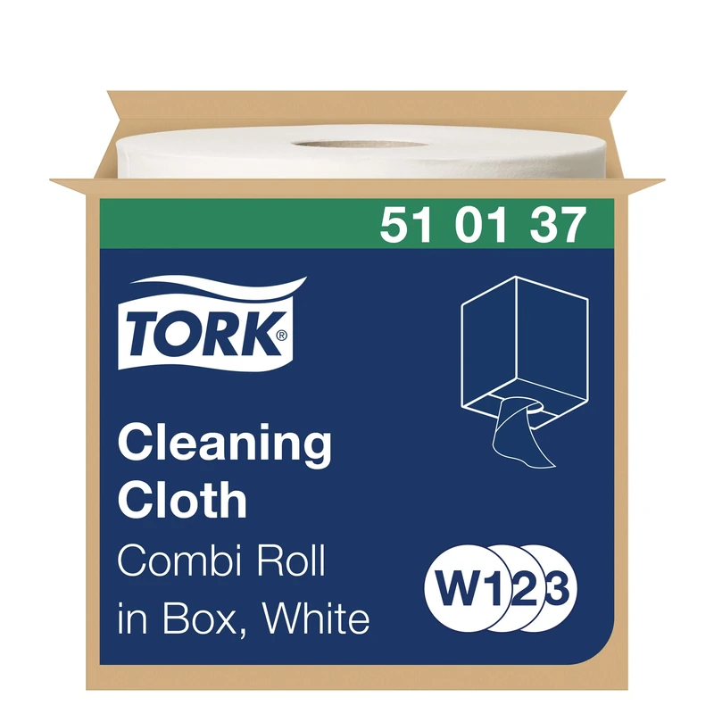 Tork Cleaning Cloth White W1/2/3, Repeated Use, 1 x 400 Cloths, 510137
