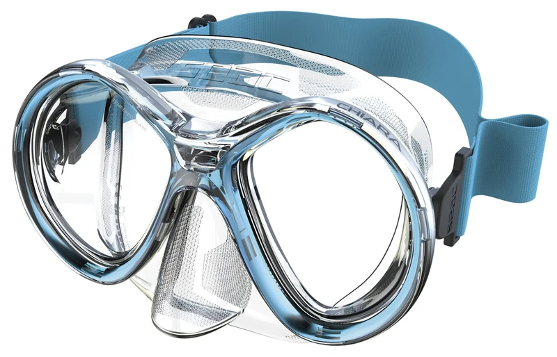 SEAC Chiara, Double-glazed Mask in Tempered Glass for Diving and Snorkeling with 3D Buckle, with Fabric or Silicone Headboard