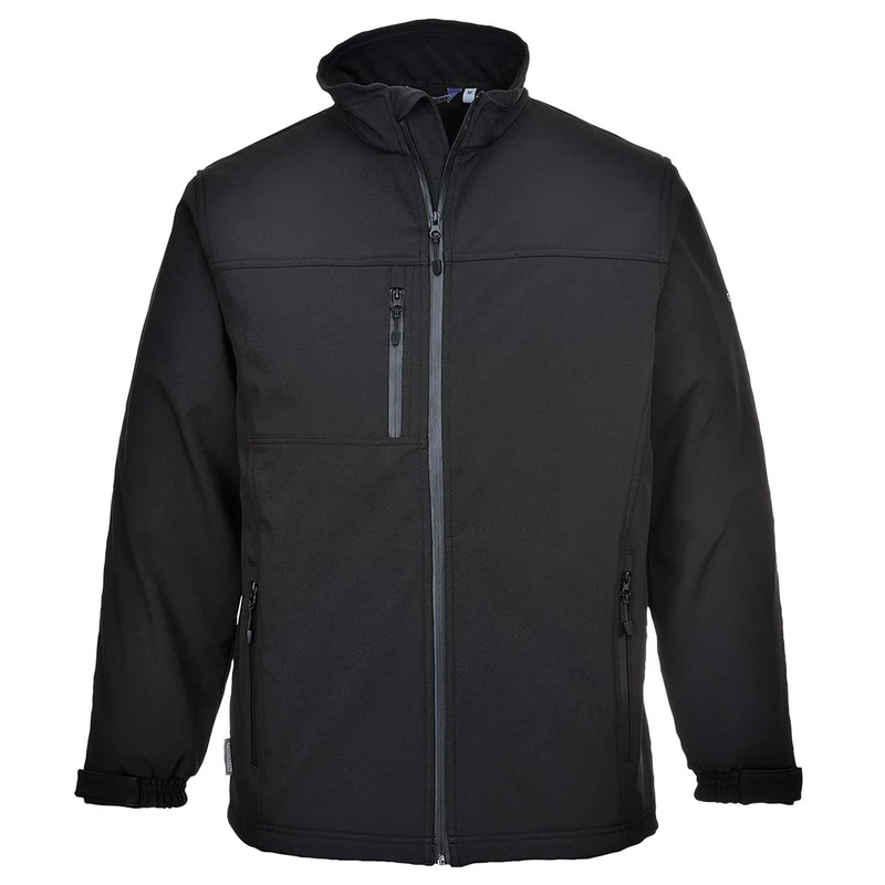 Portwest TK50 Water Resistant Windproof Softshell Jacket (3L) Black, Large - Image 1