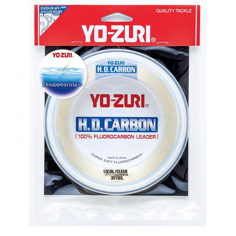 Yo-Zuri H.D. Carbon Fluorocarbon Leader Line, Clear, 150-Pound/30-Yard
