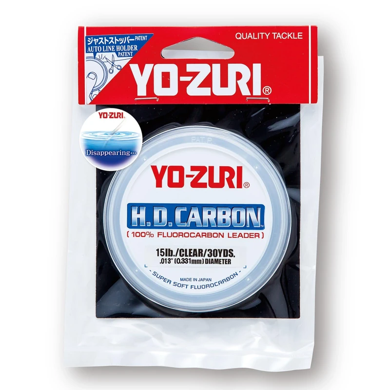 Yo-Zuri H.D. Carbon Fluorocarbon Leader Line, Clear, 15-Pound/30-Yard