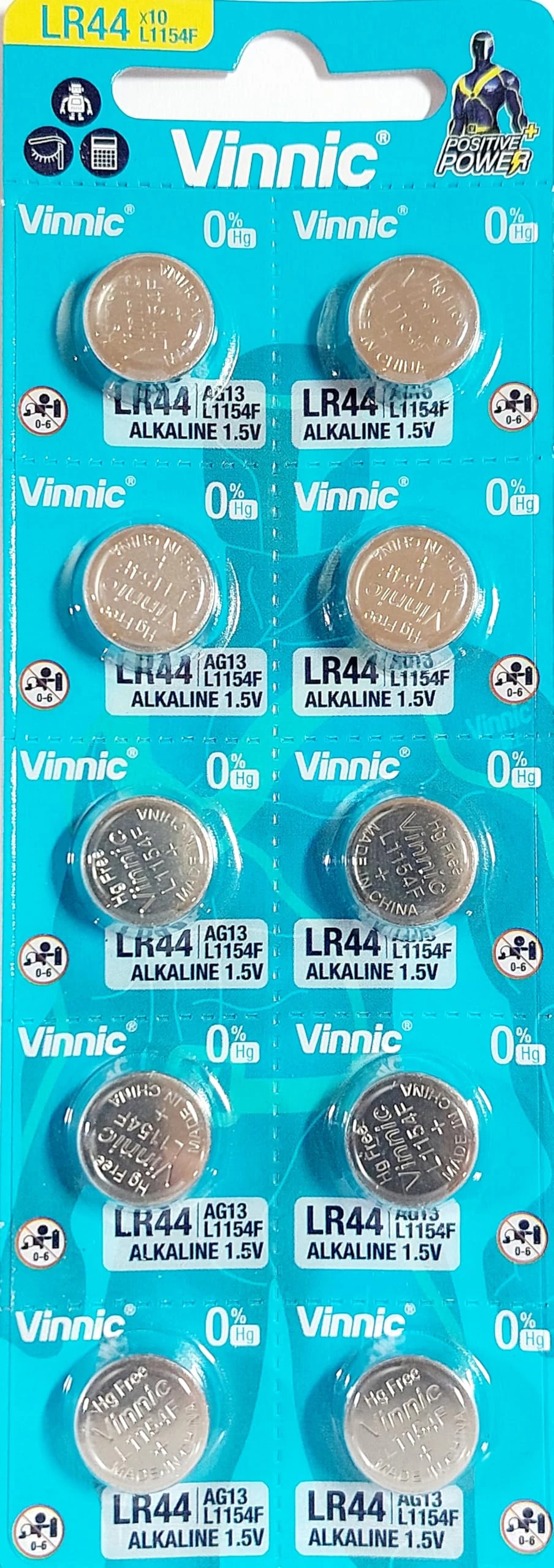 10 X LR44 A76 Alkaline Button Cell AG13 A76 L1154