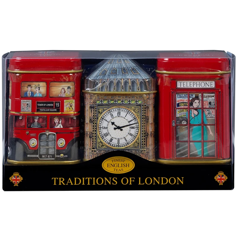 New English Teas Traditions of London Mini Tin Triple Pack Loose Tea 65 g