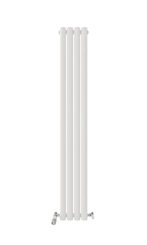 iBathUK Strata Tall Vertical Radiator, Single Oval Panel Radiators, 1600x240mm Slim Radiator, Wall Mounted for Bathroom,Kitchen,Living Room- White
