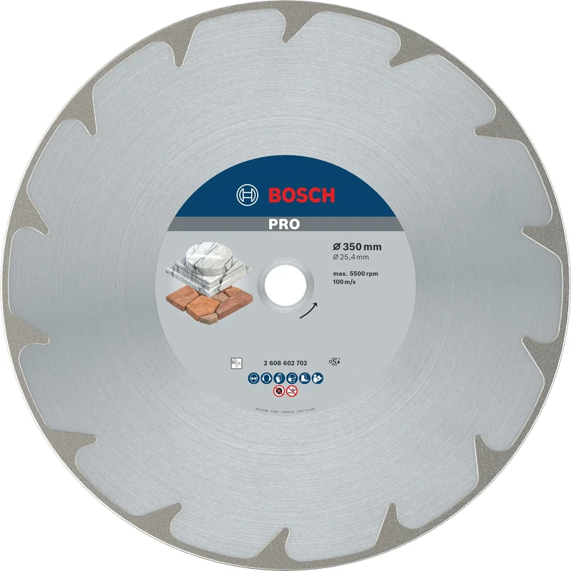 Bosch 1x PRO Marble Diamond Cutting Disc for Bore 25.4 and Table and Petrol Saws (for Soft stone, Marble, Ø 350 mm, Professional Accessory Table Circular Saw, Petrol Saw)