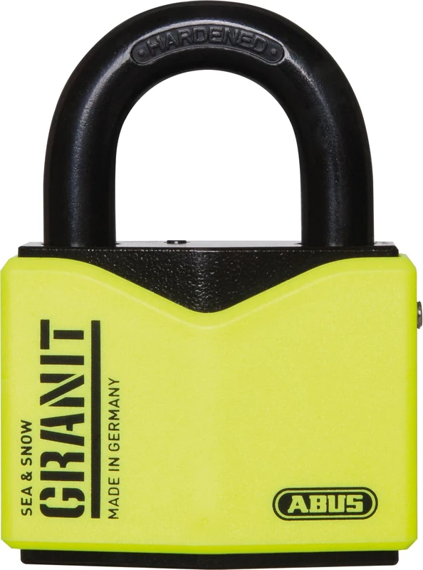 ABUS Granit Padlock 37/55 Sea & Snow – Made of Hardened Special Steel – with ABUS Plus disc Cylinder – Security Level 10 – Black/Yellow