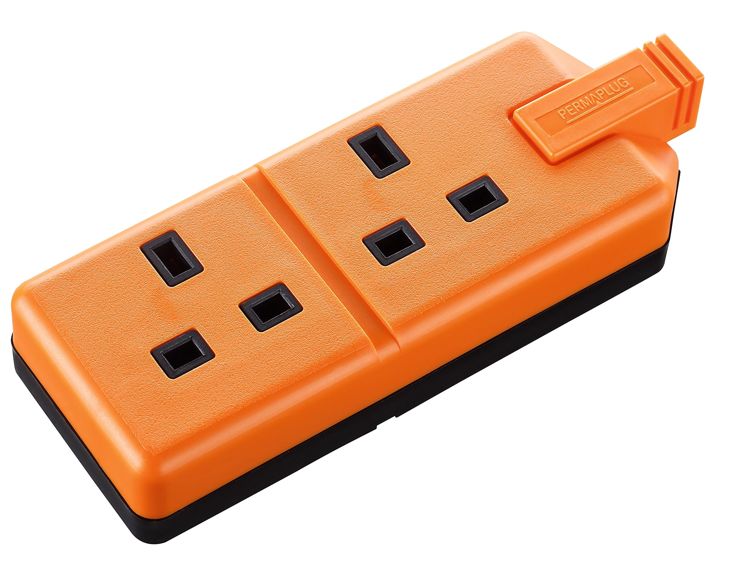 Permaplug By Masterplug ELS132O-01 Two Socket Trailing Socket, Without Plug And Cable, 13 Amp, Orange