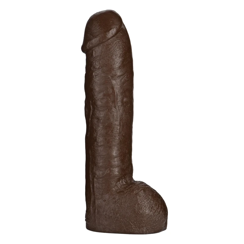 Vac-U-Lock Realistic Hung - Massive 12 Inch Dildo - Extra Thick FIRMSKYN Design with Textured Veins, Harness Compatible, Phthalate-Free - Chocolate - Super Thick - for Adults Only