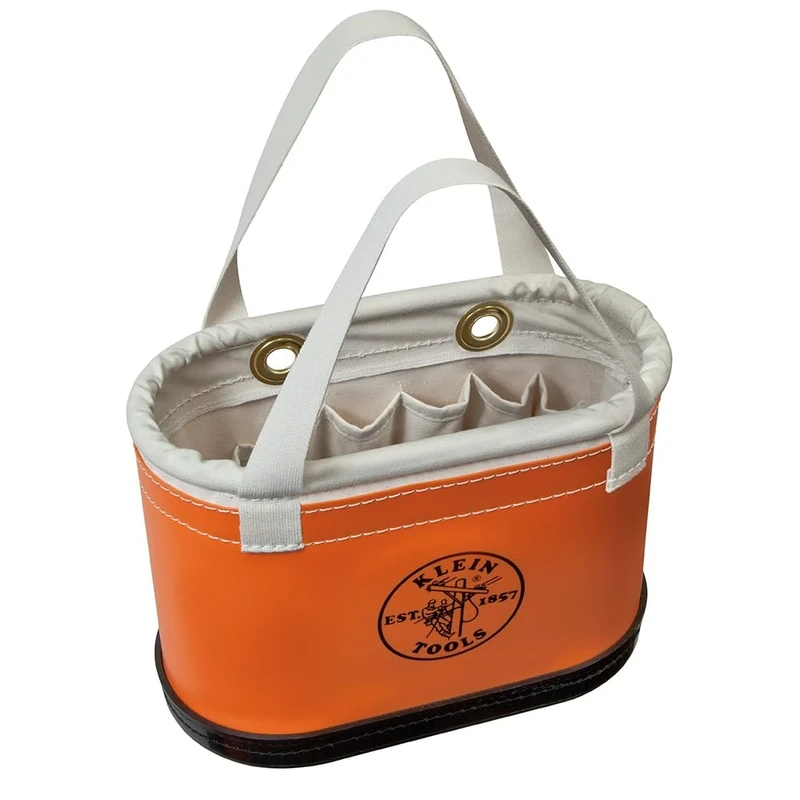 Hard Body Oval Bucket Orange/White Klein Tools 5144BHHB