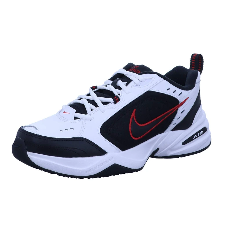 NIKE Men's Air Monarch Iv Gymnastics Shoe, White White Black Varsity Red 101, 10.5 UK