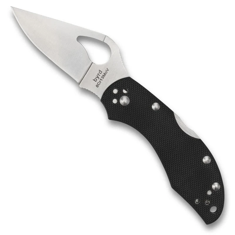 Spyderco Byrd Robin2 Black G-10 PlainEdge Knife