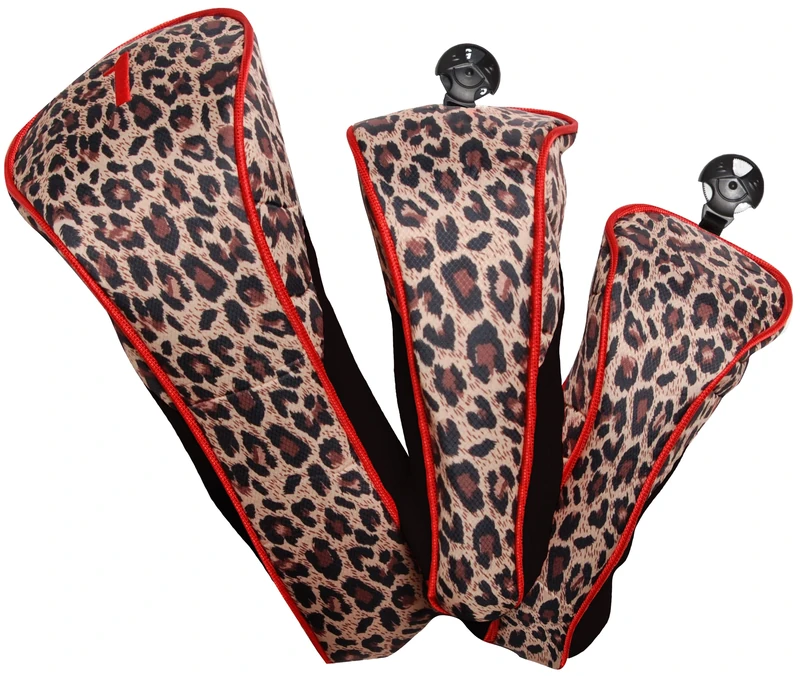 Glove It Golf Club Covers for Women, Set of 3 Numbered Ladies Golf Head Covers for Hybrid, Wood & Driver Clubs, Extra Protection, Leopard