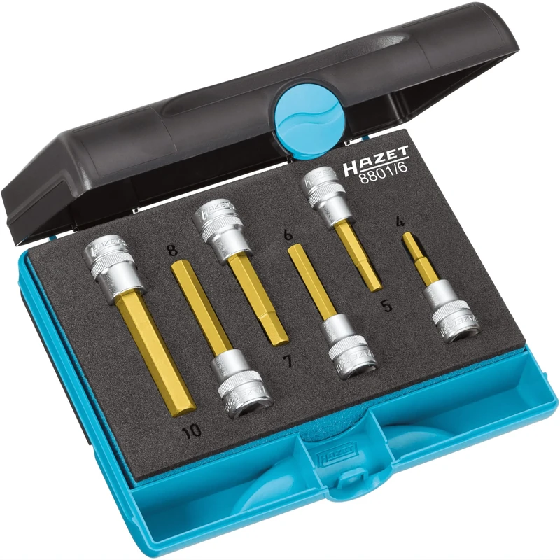 HAZET 8801/6 Screwdriver Socket Set - CVD-Tin Coated