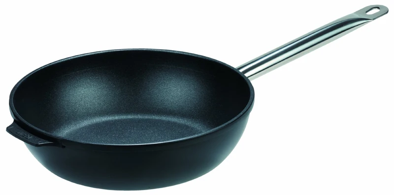 GSW Stahlwaren GmbH High Fry Pan with Steel Handle, Black, 24 x 8.3 cm, 2.7 Litre