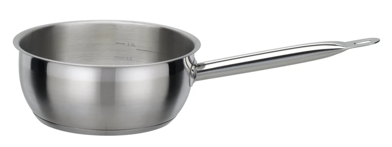 GSW Stahlwaren GmbH High Fry Pan, 18 x 7.8 cm, 1.4 L, Stainless Steel, Silver, 30 x 18 x 7.8 cm