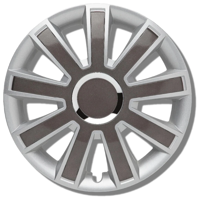 ALBRECHT automotive 49364 Car Wheel Trims Flash II 14 " inches, 1 Set of 4 Units, Silver/Grey