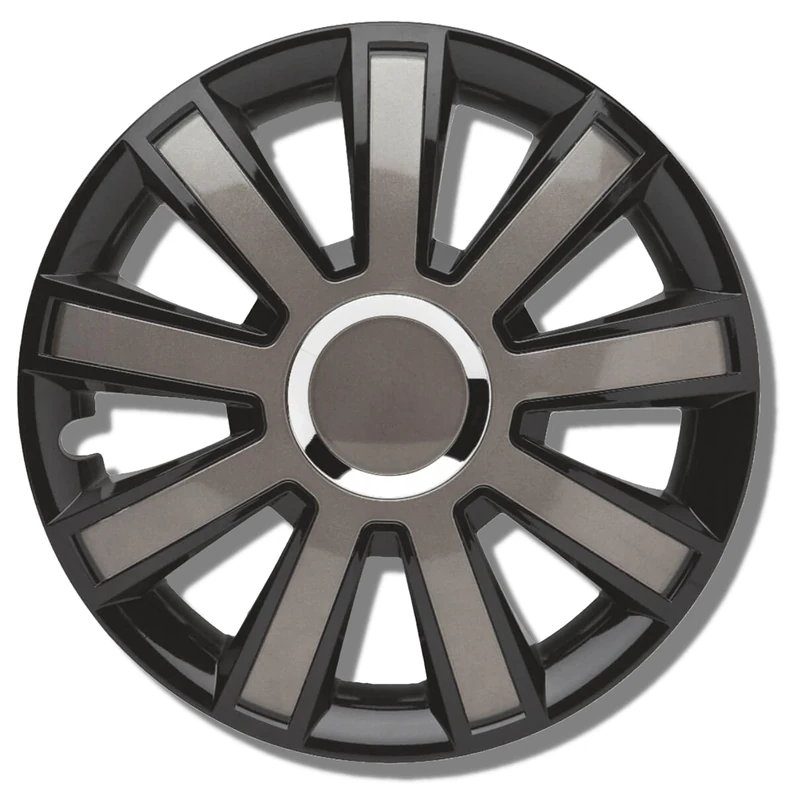 ALBRECHT automotive 49406 Car Wheel Trims Flash VIII 16 " inches, 1 Set of 4 Units, Black/Grey