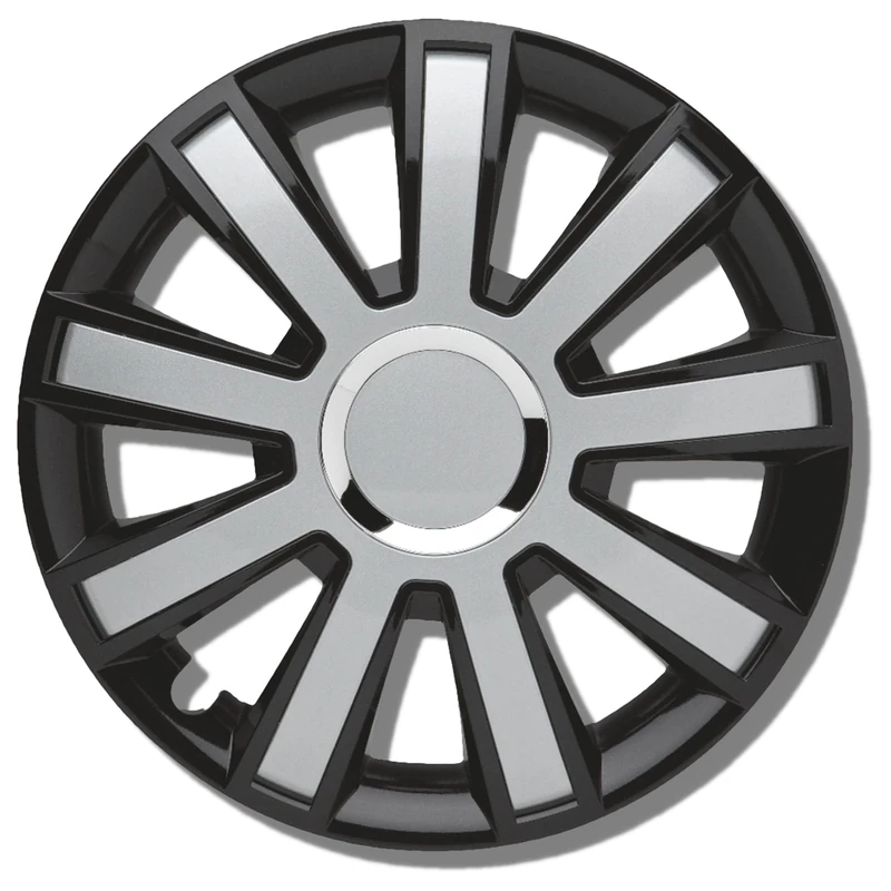 ALBRECHT automotive 49374 Car Wheel Trims Flash III 14 " inches, 1 Set of 4 Units, Black/Silver