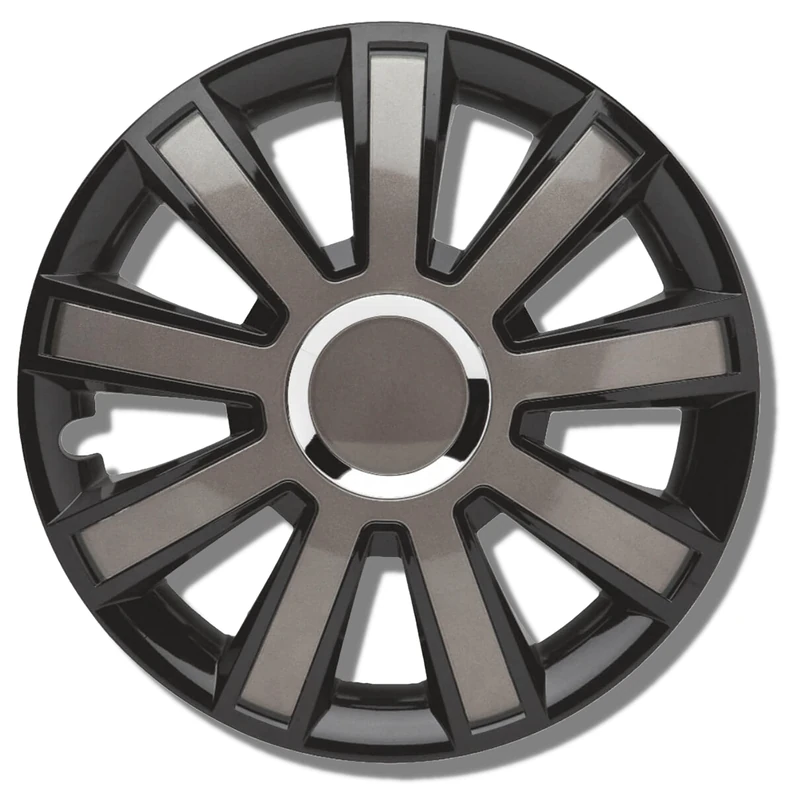 ALBRECHT automotive 49405 Car Wheel Trims Flash VIII 15 " inches, 1 Set of 4 Units, Black/Grey