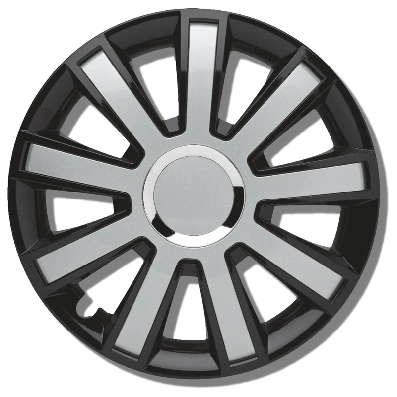 ALBRECHT automotive 49376 Car Wheel Trims Flash III 16 " inches, 1 Set of 4 Units, Black/Silver