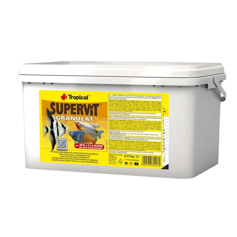 SUPERVIT GRANULAT 5L / 2,75kg - sinking granules for omnivorous & carnivorous fish (immune support, growth & color enhancement)