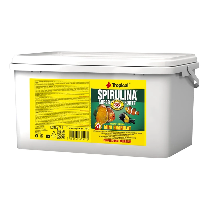 SUPER SPIRULINA FORTE MINI GRANULAT 3L / 1,68kg - spirulina-rich mini granules for algae-eating fish (color, growth & immunity boost)