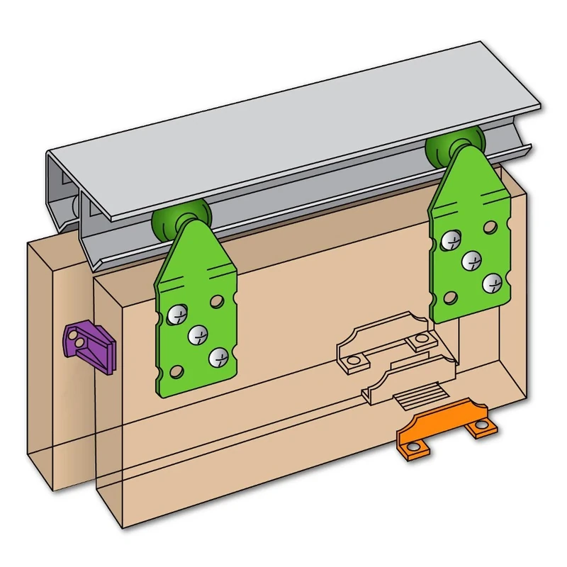 HENDERSON Double Top Double Track Sliding Door Gear - 1500mm