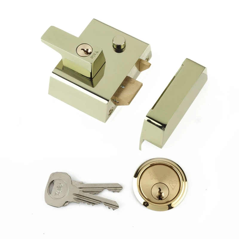 Yale B-2-DMG-PB-40 - Double Locking Nightlatch - 40mm - Dark Metallic Finish - High Security can be locked from inside with key