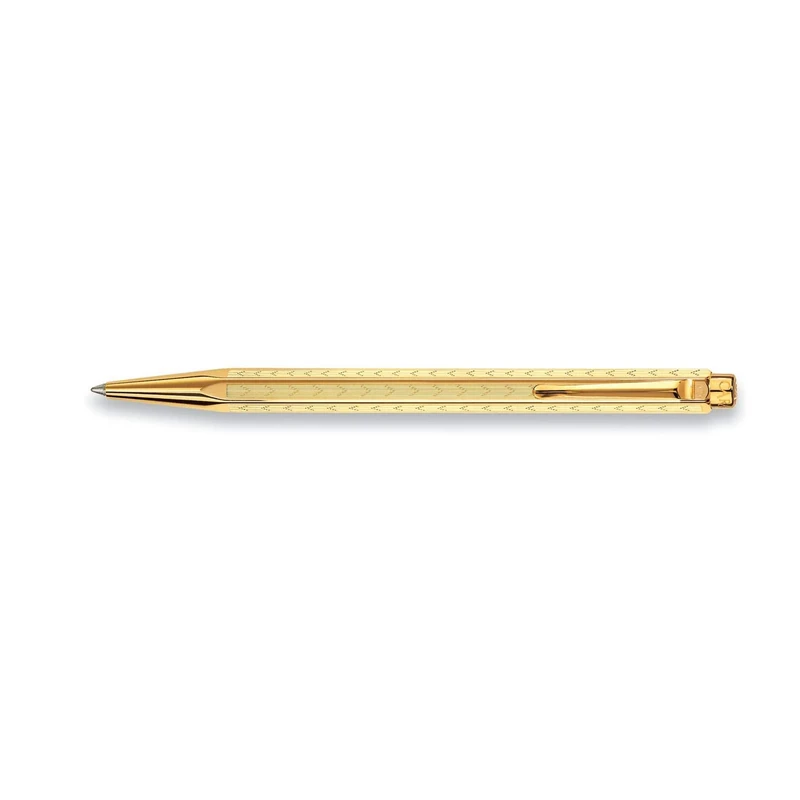 Caran d'Ache Chevron Ballpoint Pen - Gilt