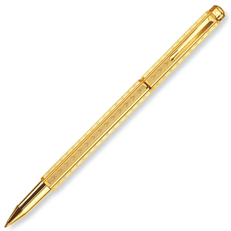 Caran d'Ache Chevron Roller Pen - Gilt