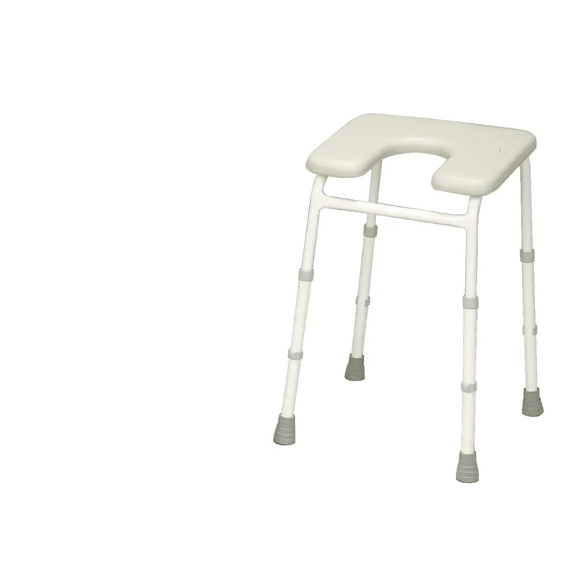 HOMECRAFT Chester Adjustable Padded Stool, Ergonomic Shower and Bathing Chair with Cut-Out for Personal Hygiene, Padded Comfort Stool for Prolonged Seating in Bathrooms, Bath Seat with Adjustable Legs