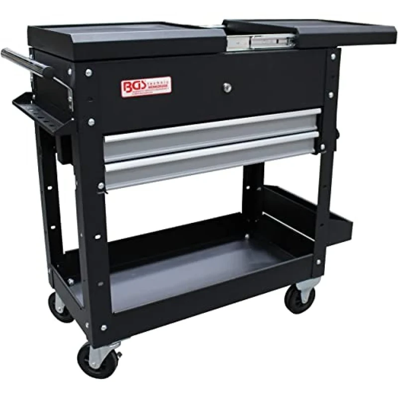 BGS 4105 | Workshop Trolley | 2 Drawers | Horizontal double Drawer Slide | empty