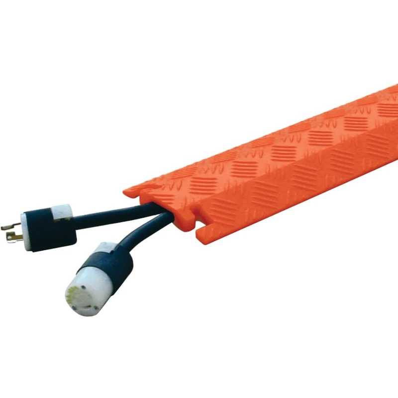 Fastlane FL1X1.5-O Polyurethane 1 Channel Drop Over Cable Protectors with L-Shaped Connectors, Orange, 36" Length, 5.25" Width, 0.75" Height
