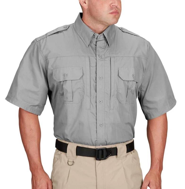 Propper Men's Short Sleeve Regular Tactical Shirt - Grey, X-Large - Image 1