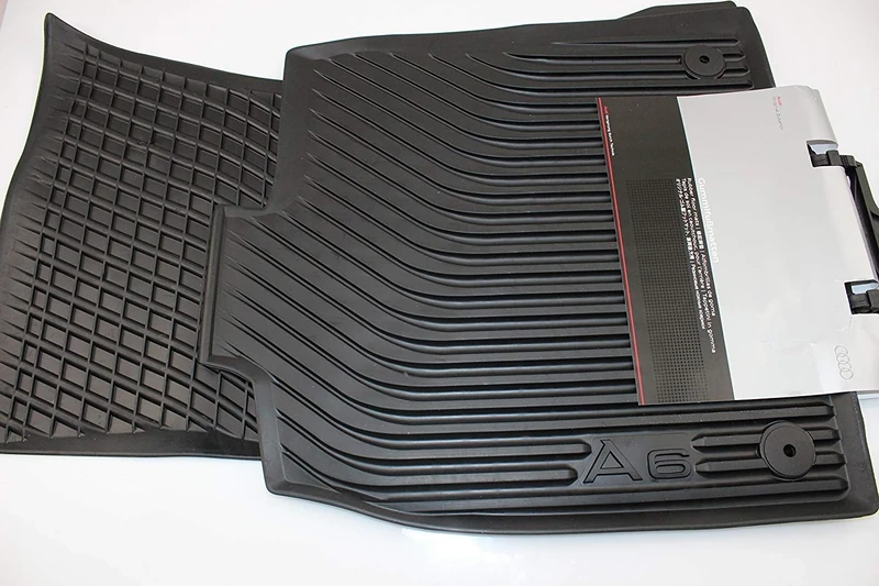 Audi 4G1061501041 Rubber Car Floor Mats Front Black A6 Pack of 2